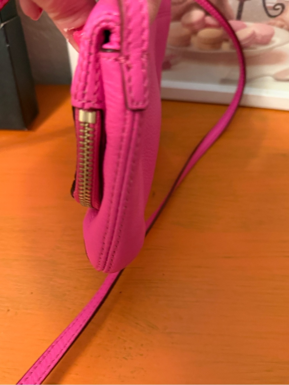 Kate Spade Hot Pink Pebbled Leather Crossbody Bag - Picture 5 of 12
